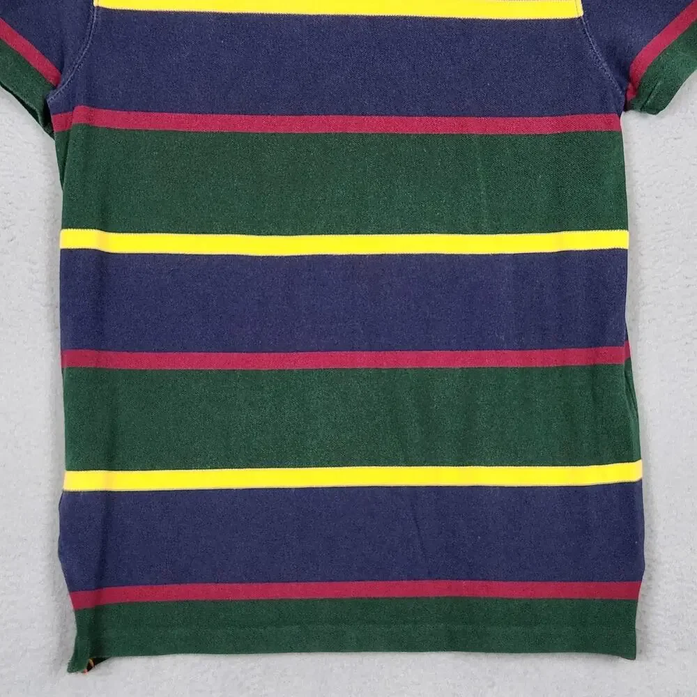 Polo Ralph Lauren Polo Rugby Shirt Mens Small Striped Polo Bear Kicking Ball